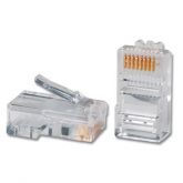 Pacote com 20 conectores RJ45 Macho Transparente.