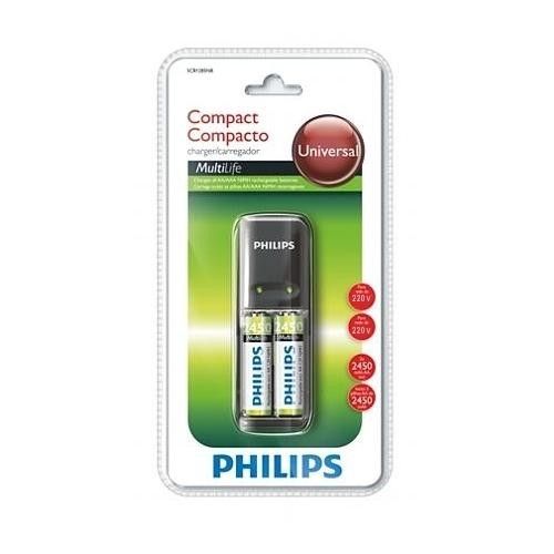 Carregador com 2 Pilhas AA Philips SCB1280