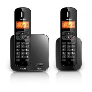 Telefone sem Fio Philips Perfect Sound Preto + 1 Ramal