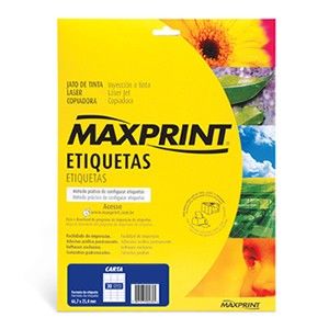 Etiquetas Adesivas Maxprint 100 folhas 6280 25,4x66,7